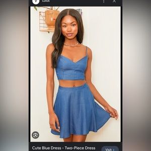 Lulus two piece denim set